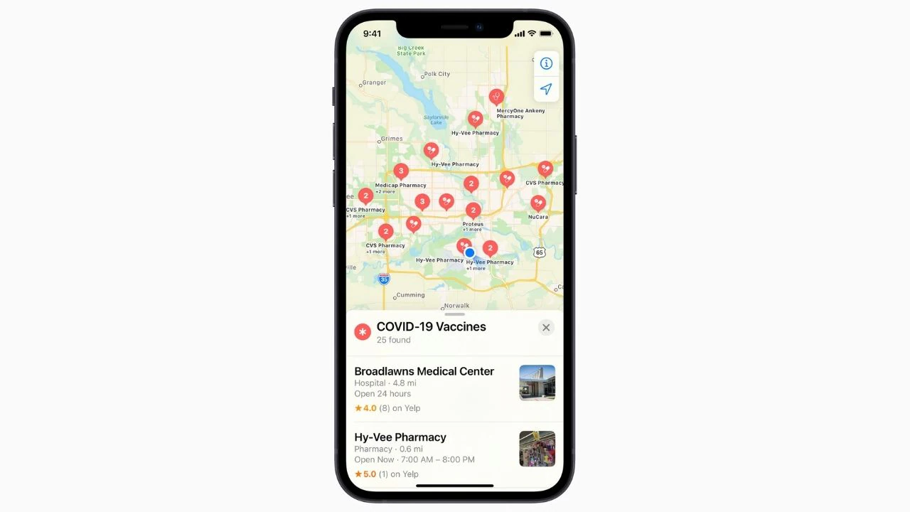You are currently viewing Apple Maps will now show the location of COVID-19 vaccine centres in the US- Technology News, FP