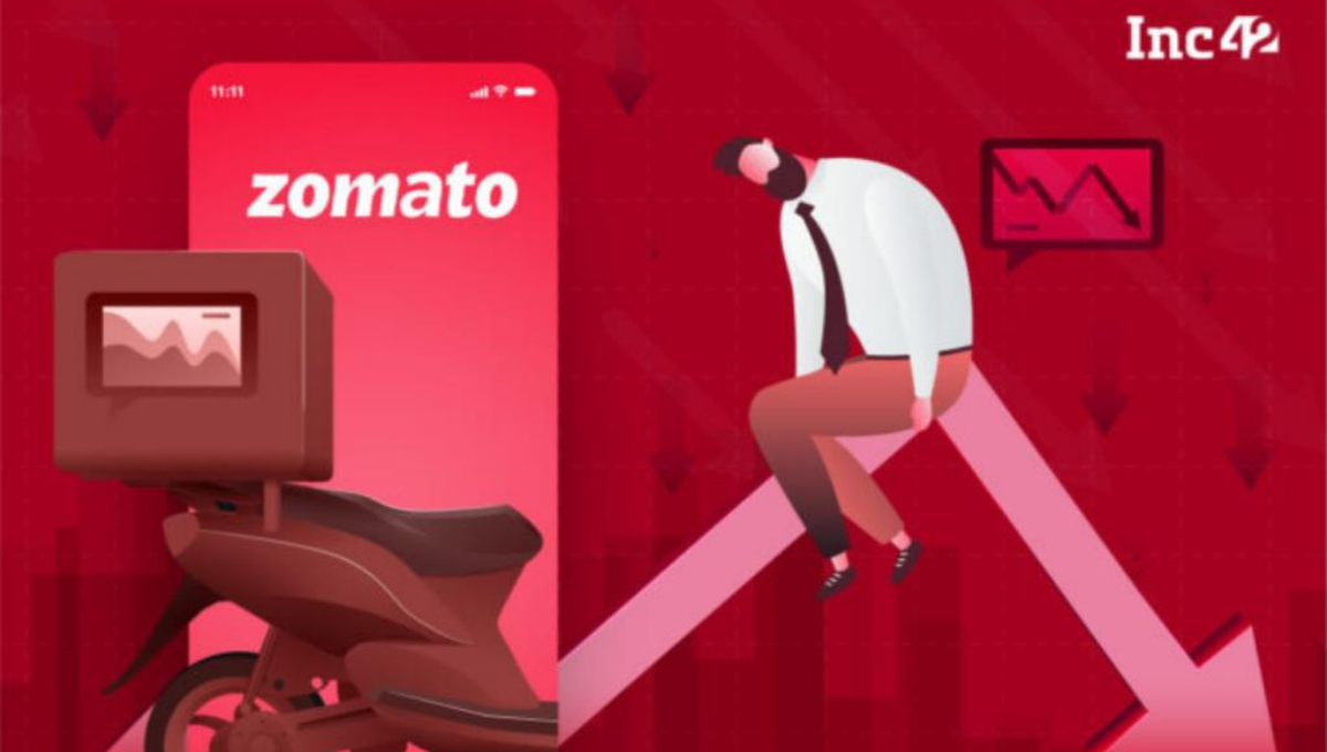 You are currently viewing Zomato Shares Fall Over 23% In Four Sessions Since Blinkit Acquisition