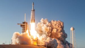 Read more about the article SpaceX launches its Falcon Heavy rocket with a classified military payload for US Space Force- Technology News, FP