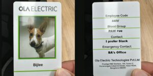 Read more about the article Ola Electric's New Employee is a Dog Named Bijlee, Reveals CEO Bhavish Aggarwal
